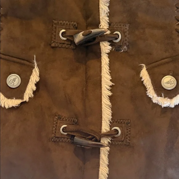 Women's Brown Faux Fur Trim Jacket - Picture 7 of 11